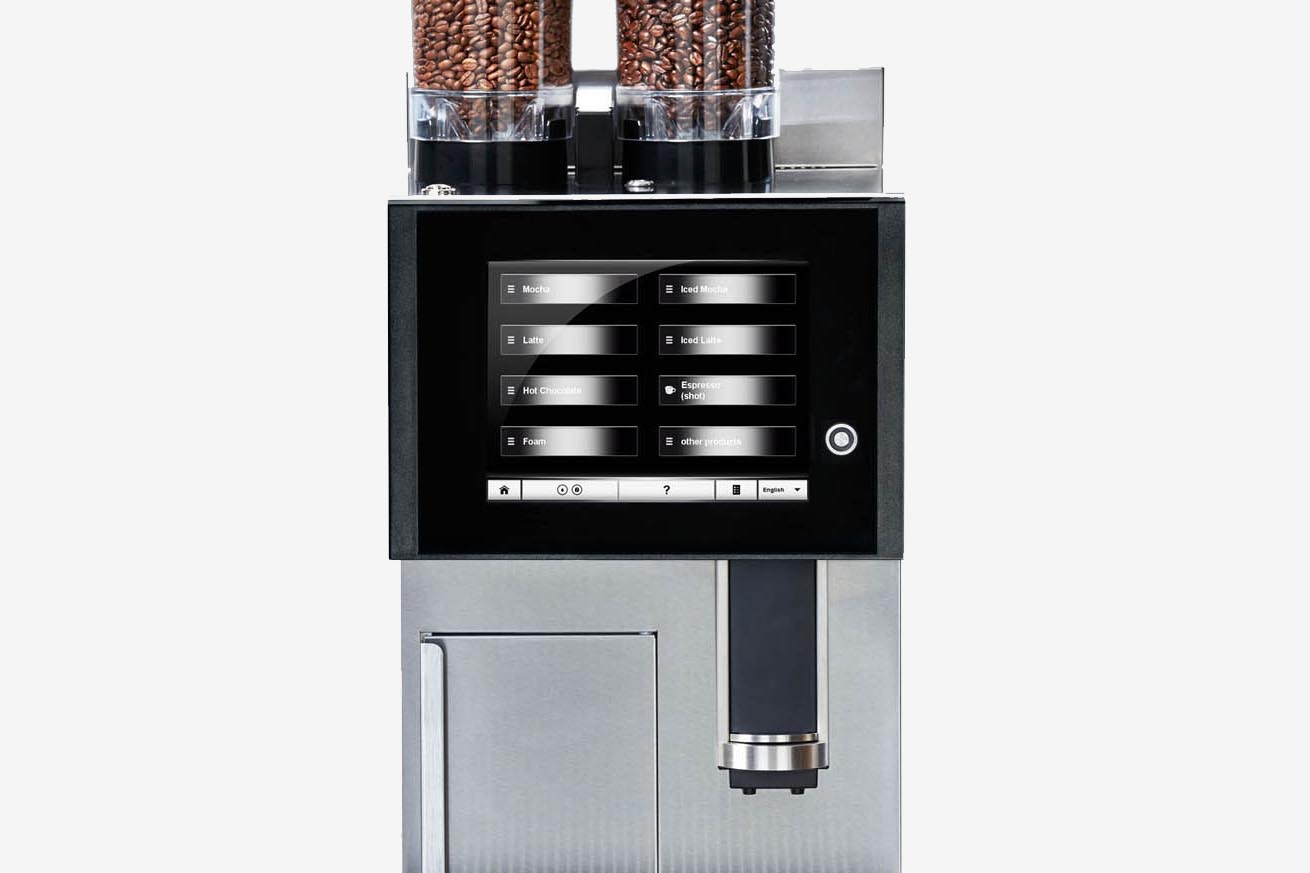 professional coffee machine integrated touchscreen